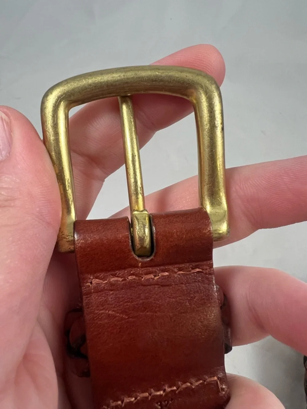 Vintage Coach Women's Braided Belt British Tan Leather Brass Buckle 32” 80 cm